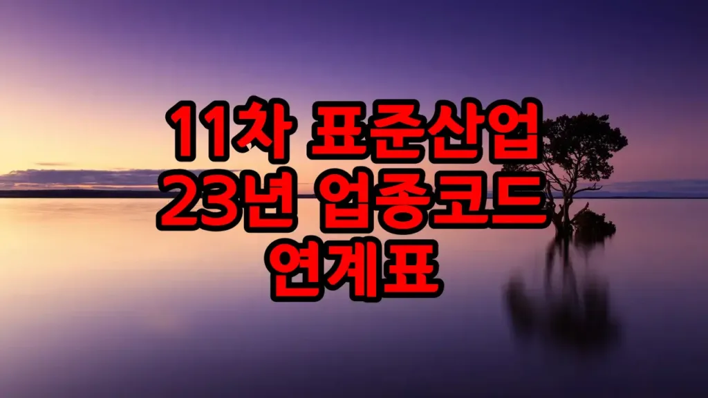 11차 한국표준산업분류 2023년 업종코드 연계표